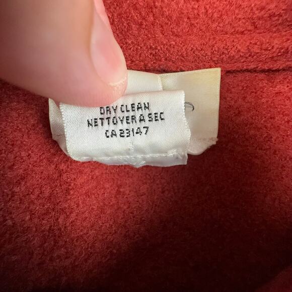 Talbots Alpaca Wool Blend Red Jacket Zip Pockets Medium Made in Peru - Picture 6 of 6